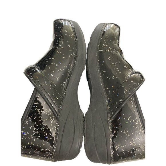 Dansko XP 2.0 Women's Size 40 (9-9.5) Black Sparkle Design Leather Clogs shoes - Picture 6 of 8